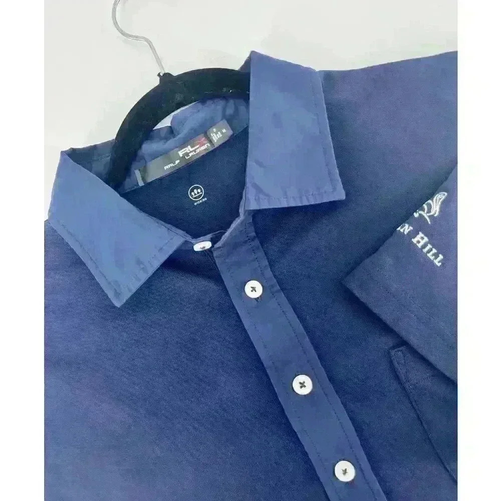 RLX Men's Short Sleeve Polo Navy Moisture Wicking Size M Pelican Hill Golf